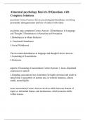 Abnormal psychology final ch.10 Questions with Complete Solutions