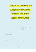 Test Bank For Operations And Supply Chain Management 14thEdition By F. Robert Jacobs, Richard Chase