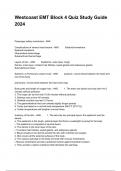 Westcoast EMT Block 4 Quiz Study Guide 2024 Questions And Answers