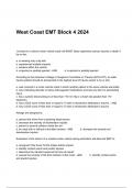 West Coast EMT Block 4 2024 Questions With Correct Answers
