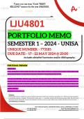 LJU4801 PORTFOLIO MEMO - MAY/JUNE 2024 - SEMESTER 1 - UNISA - DUE DATE :- 17 - 22 MAY 2024 (DETAILED ANSWERS WITH FOOTNOTES AND BIBLIOGRAPHY - DISTINCTION GUARANTEED!) 