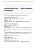 Business Law exam 1 Lecture Questions and Answers