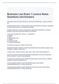 Business Law Exam 1 Lecture Notes Questions and Answers