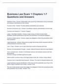 Business Law Exam 1 Chapters 1-7 Questions and Answers