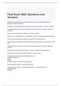 Final Exam IBEC Questions and Answers