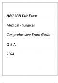 HESI LPN Exit Exam (NCLEX Prep) Medical-Surgical Comprehensive Exam Guide 70+ Qns & Ans 2024