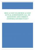HESI A2 EXIT EXAM| HESI A2 EXIT  ACTUAL SCREENSHOTS ALL 160  QUESTIONS AND CORRECT  ANSWERS| ASSURED PASS!!!