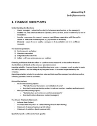 Samenvatting accounting 1 mid-term (hoofdstuk 1-5)