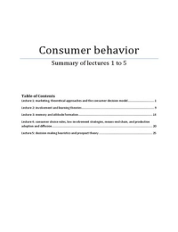 Samenvatting lectures 1-5 Buying Behavior and innovation