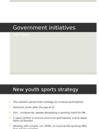 alevel PE -Government initiatives , notes