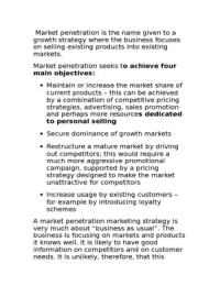 business growth strategies - notes - (market penetration, etc.)