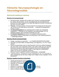 Klinische neuropsychologie: samenvatting HC les 1-4 