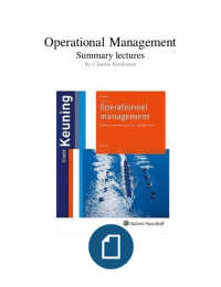 Summary lectures Operational Management NHTV