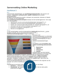 Basisboek Online Marketing van Visser & Sikkenga Hoofdstuk 5/6/10