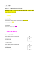 DISCLOSURE OF FINANCIAL ASSETS AND FINANCIAL LIABILITIES