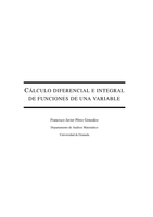 Cálculo diferencial e integral de funciones de una variable