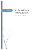 Media platforms and industries I - Summary of the chapters