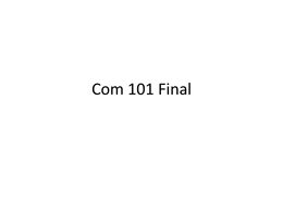 COM 101 Final Powerpoint Review 