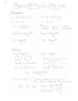 Physics Mechanics Cheat Sheet and Study Guide