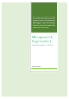 Management & Organisation Summary; chapters 1, 2, 3, 4, 8 & 9