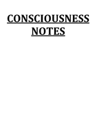PSY1005S Exam Notes: Conciousness