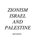 Thematic study, Zionism, Israel and Palestine