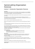 Samenvatting organization sciences