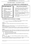 Edexcel S2 Revision Sheets