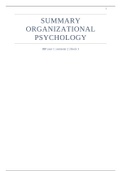Summaries Social and Organizational Psychology, Leiden 2017/2018