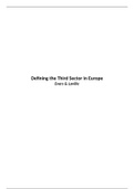 Defining the third sector in Europe - Evers and Laville