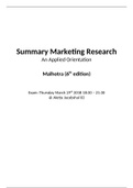 Summary Marketing Research
