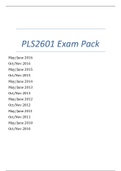PLS2601 Cram Memo Pack - 2010 - 2016