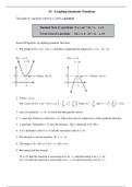15 Graphing Quadratic Functions Review Sheet