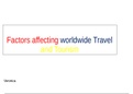 UNIT 8: FACTORS AFFECTING WORLDWIDE TRAVEL & TOURISM 
