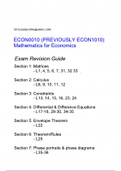 UCL ECONS ECON0010 Exam Study Guide