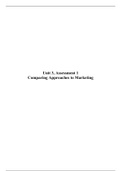 Unit 3, Assignment 1 - Comparing Approaches to Marketing 