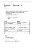 Finance I - Summary Midterm II 