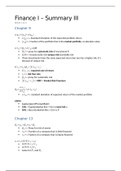 Finance I - Summary III 