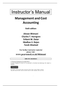 Instructors manual answer key solutions management cost accounting 6th edition