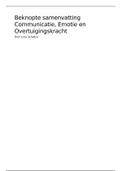 Beknopte samenvatting hoorcolleges, artikelen en boek Communicatie Emotie en Overtuigingskracht - Universiteit Utrecht