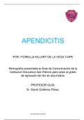 MONOGRAFÍA DEL APENDICITIS EN EL PERÚ / Por Fiorella De La Vega Taipe