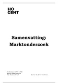 Examensamenvatting Marktonderzoek - Geert Van Boven - HoGent - Graduaat Marketing