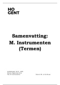 Termen met antwoorden per hoofdstuk - M. Instrumenten - Jo De Bruyn - HoGent