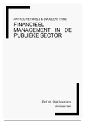 Artikel van Heyndels & Smolders (1993) van Financieel Management in de publieke sector