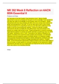 NR 392 Week 8 Reflection on AACN BSN Essential II LATEST 2020 Update 