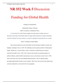 NR 552 Week 5 Discussion Funding for Global Health|With Latest Version