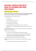HSC4021 WEEK3 PROJECT  HEALTH PROMOTION AND WELLNESS WITH COMPLETE ;VERIFIED UPDATED SOLUTIONS 