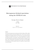 Bachelor thesis Econometrics - Heterogeneous dividend expectations during the COVID-19 crisis