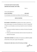Civil Procedure Drafting: Ex parte application