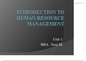 Introduction of Human resource Management unit 1